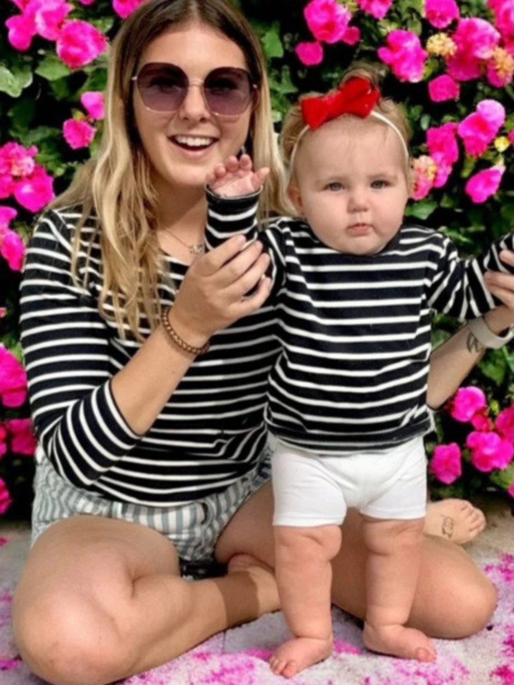 Nursing Queen Bundle-Cotton Striped Nursing Top & Matching Baby Top